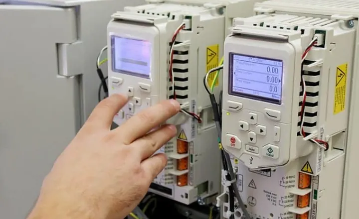 Variable frequency drives installed in a control panel
